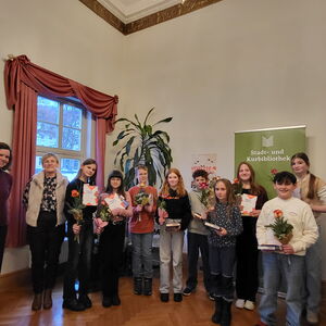 Gruppenbild beim Vorlesewettbewerb